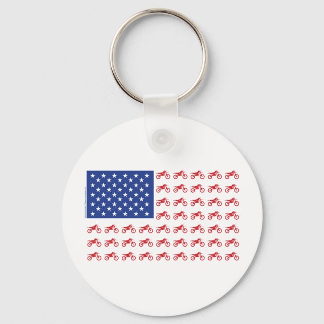 Motor-Cycle-Flag-Moto-Cross Key Ring (Front)