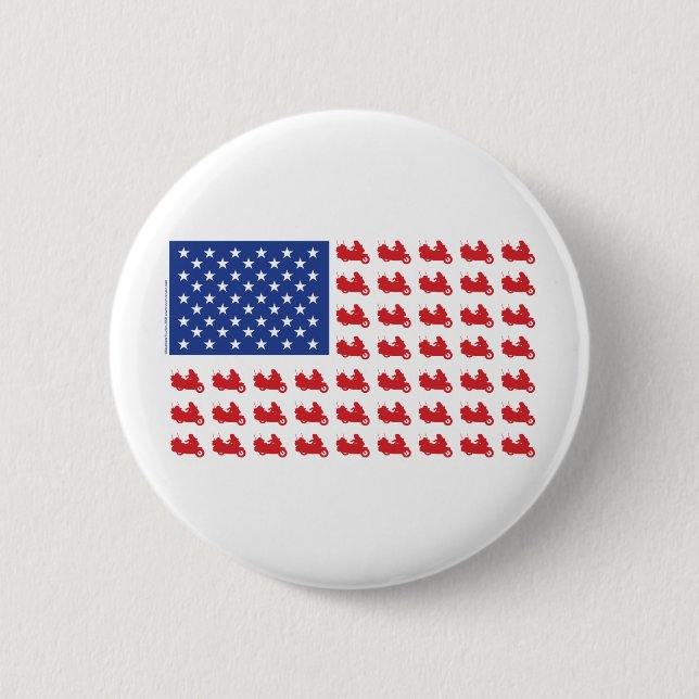 Motor-Cycle-Flag-WING 6 Cm Round Badge (Front)