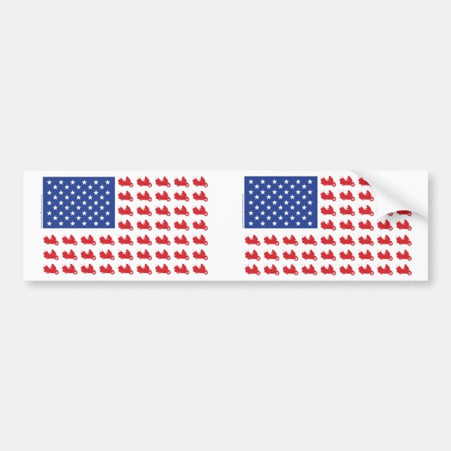 Motor-Cycle-Flag-WING Bumper Sticker (Front)