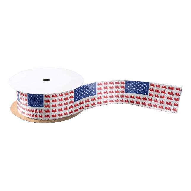 Motor-Cycle-Flag-WING Satin Ribbon (Spool)