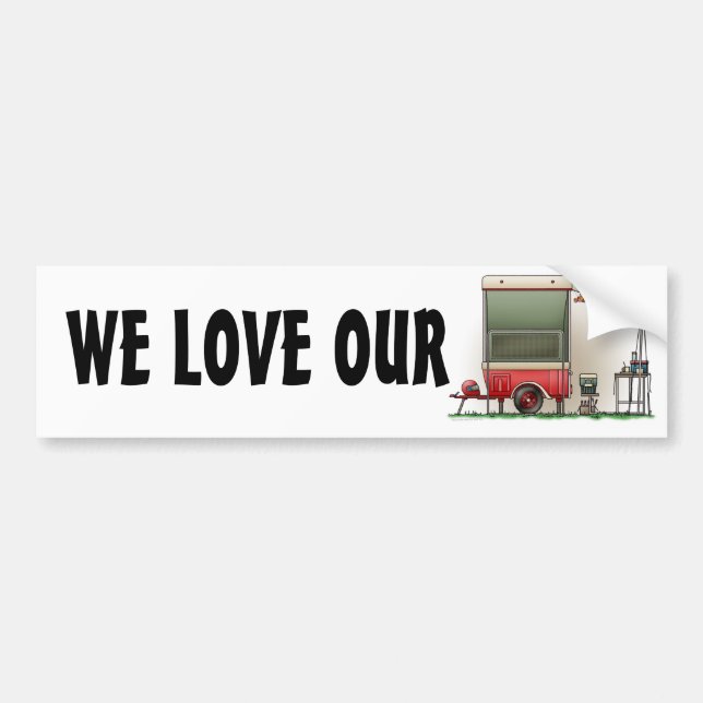 Motor Cycle Trailer Camper Bumper Sticker (Front)