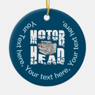 Motor Head Engine Ceramic Tree Decoration