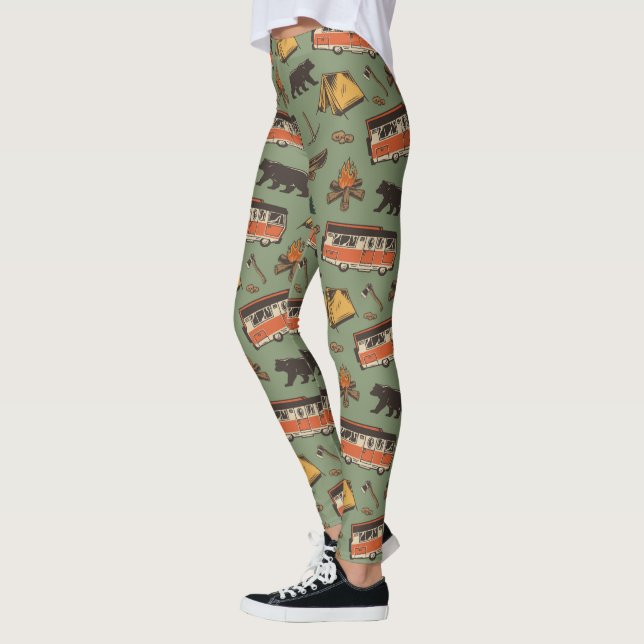 Motor Home Camp Adventures Pattern Leggings (Left)