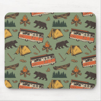 Motor Home Camp Adventures Pattern Mouse Pad