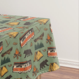 Motor Home Camp Adventures Pattern Tablecloth