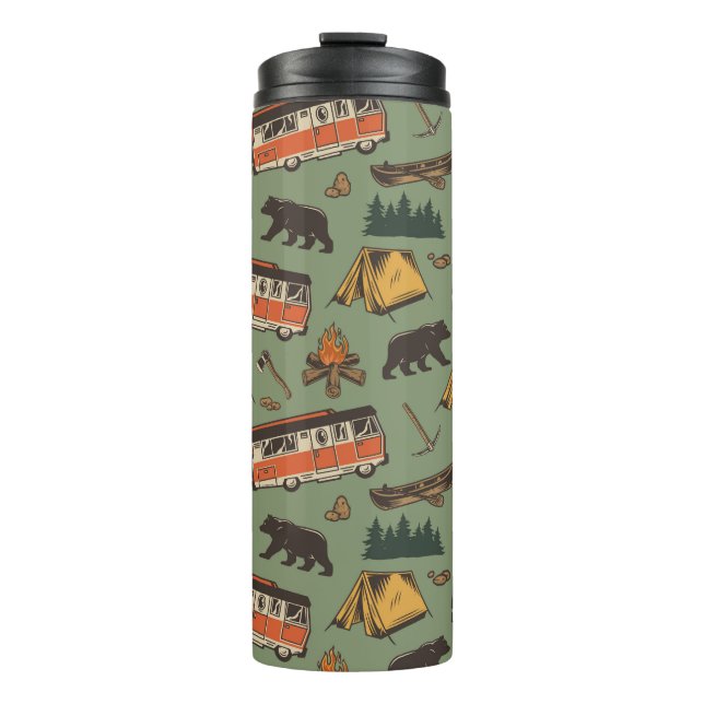 Motor Home Camp Adventures Pattern Thermal Tumbler (Front)