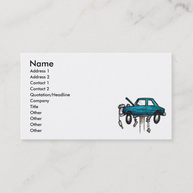 Motor Mechanic Business Card (Front)