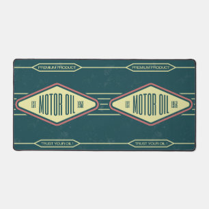 Motor Oil Retro Label Designer Desk Mat