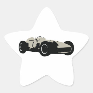 Motor Racing Car illustration printed on t-shirts Star Sticker