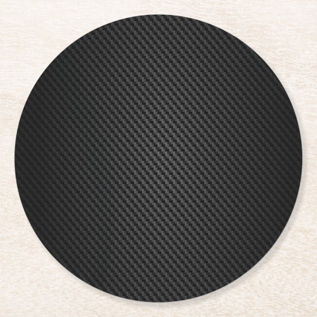 Motor Racing Carbon Fibre Round Paper Coaster (Front)
