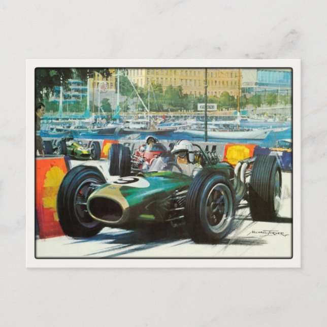 Motor Racing Postcard In Vintage Style (Front)
