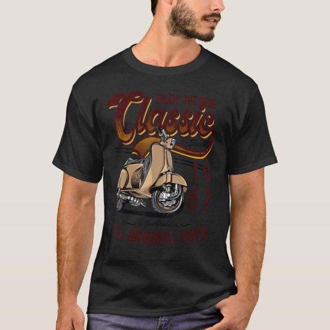 Motor Scooter Classic Moped Rider Birthday 1967 T-Shirt (Front)