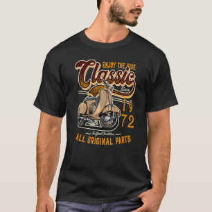 Motor Scooter Classic Moped Rider Birthday 1972 T-Shirt