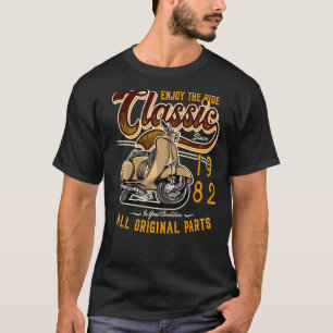 Motor Scooter Classic Moped Rider Birthday 1982   T-Shirt