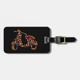 Motor Scooter Flower Pattern Luggage Tag