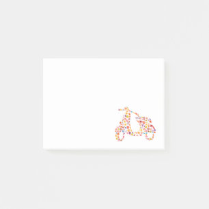 Motor Scooter Flower Pattern Post-it Notes