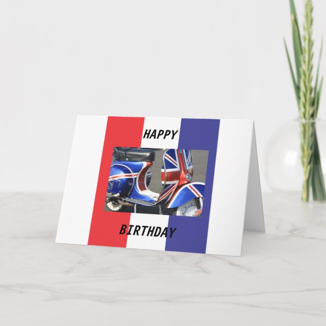 Motor Scooter Union Jack Design Card (Front)