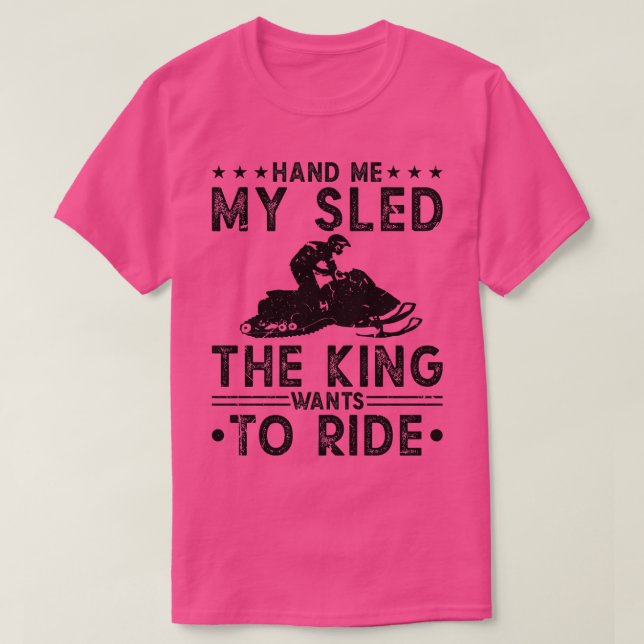 Motor Sled King Snowmobile T-Shirt (Design Front)