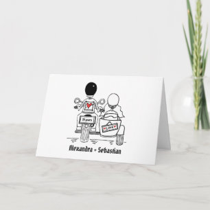 Motorbike and Sidecar Wedding Anniversary Card