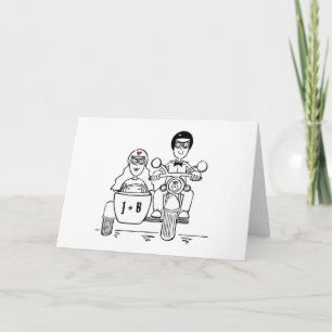 Motorbike and Sidecar Wedding Card