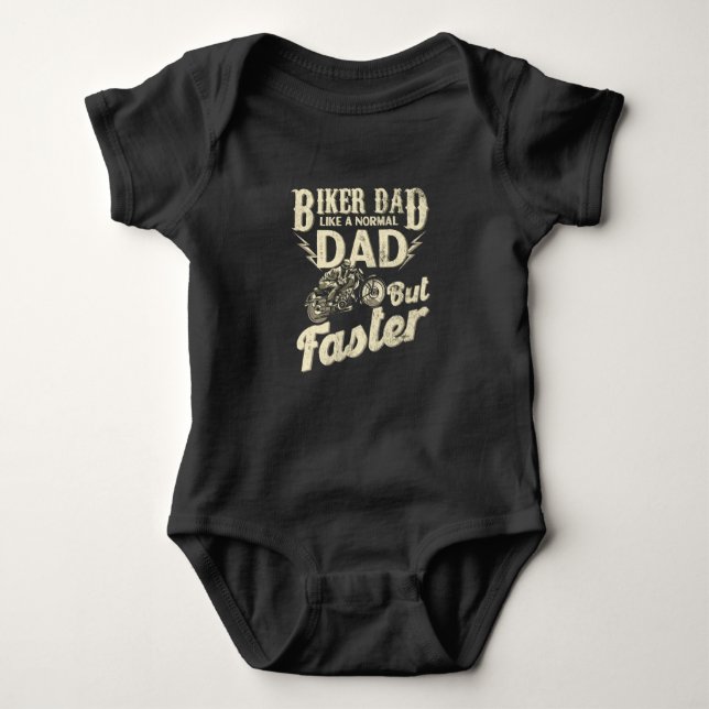 Motorbike Biker Chopper Baby Bodysuit (Front)