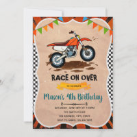 Motorbike birthday invitation