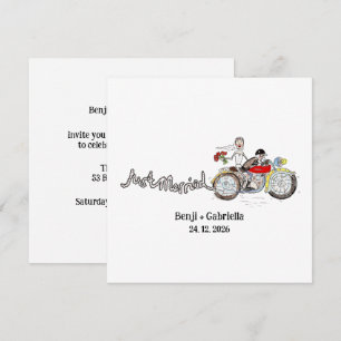 Motorbike Bride and Groom Wedding Evening Invitation