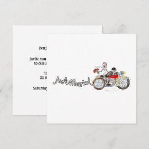 Motorbike Bride and Groom Wedding Evening Invitation