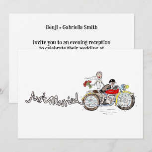 Motorbike Bride and Groom Wedding Evening Invitation
