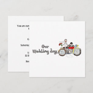 Motorbike Bride and Groom Wedding Invitation