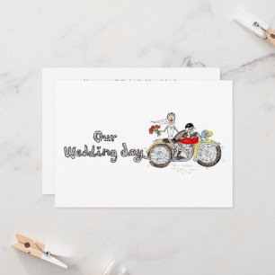 Motorbike Bride and Groom Wedding Invitation