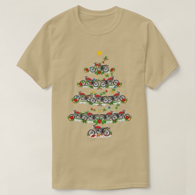 Motorbike Lover Xmas Matching Santa Motorbike Chri T-Shirt (Design Front)