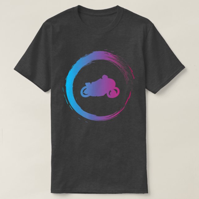 Motorbike motorcycle biker bike riding streets fre T-Shirt (Design Front)