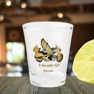Motorbike motorcycle biker goldwing style shot glass