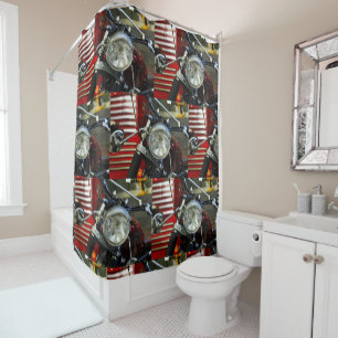Motorbike Motorcycle Biker Rider Bike Shower Curtain