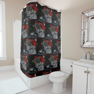 Motorbike Motorcycle Biker Rider Speedometer Shower Curtain