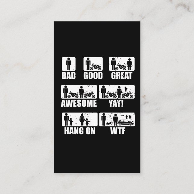 Motorbike Passion Married Couples Biker Humor Business Card (Front)