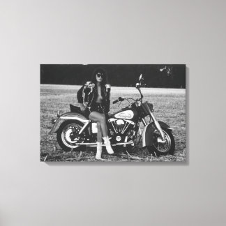 Motorbike Pinup Girl Canvas Print