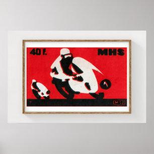 Motorbike Race - Matchbox Print - Aesthetic Wall