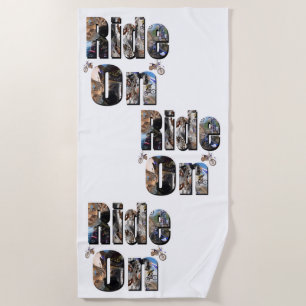 Motorbike Riders Ride On, Beach Towel
