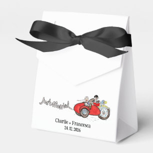 Motorbike & Sidecar Bride and Groom Wedding Favour Box