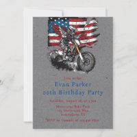 Motorbike United States Flag 00th Birthday Party