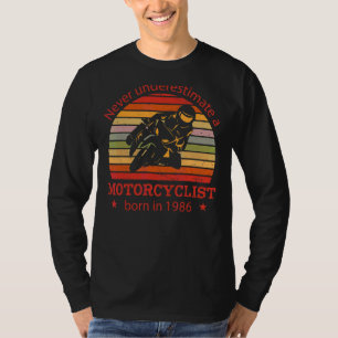 Motorbiker Born 1986 Birthday Motorcycle Motorcycl T-Shirt