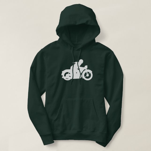Motorbiker Silhouette Sign Hoodie (Design Front)