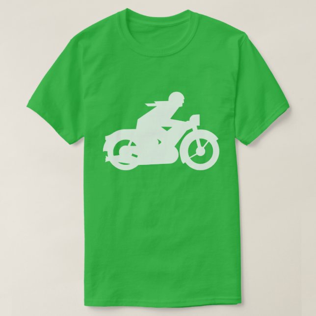 Motorbiker Silhouette Sign T-Shirt (Design Front)