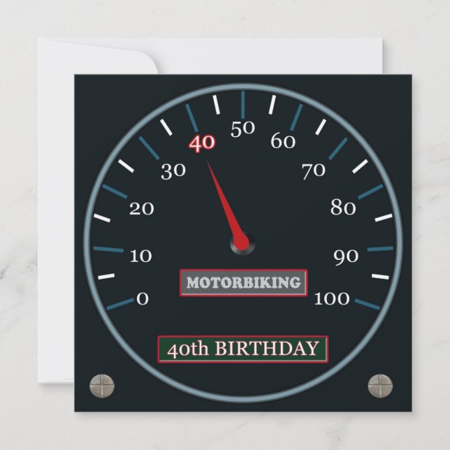 Motorbiking 40th Birthday Invitation (Front)