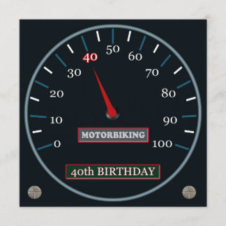 Motorbiking 40th Birthday Invitation