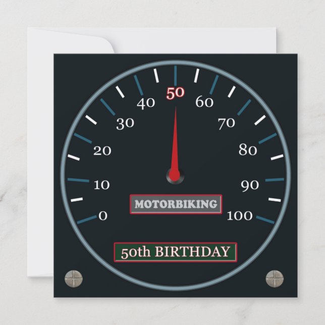 Motorbiking 50th Birthday Invitation (Front)