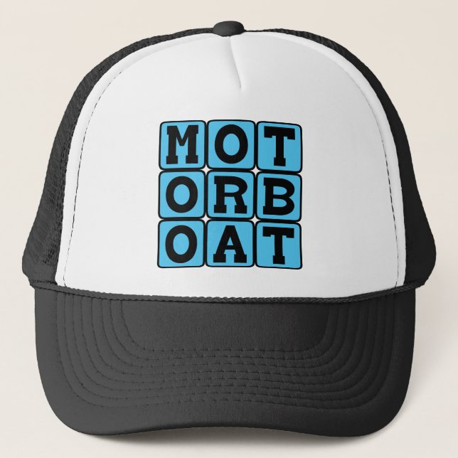 Motorboat, Aquatic Vehicle Trucker Hat (Front)