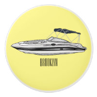 Motorboat cartoon illustration